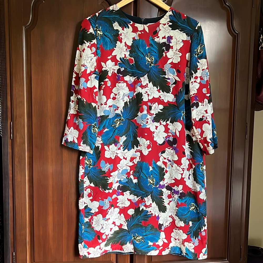 Erdem 💯 silk dress 3/4 sleeve mini dress
